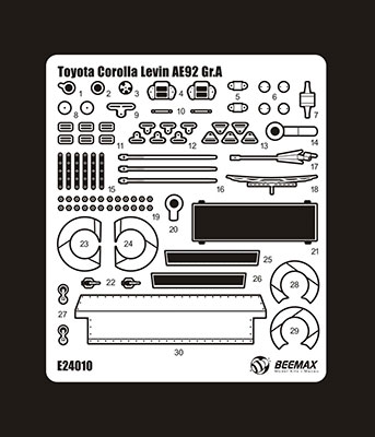 BEEMAX用ディテールアップパーツ No.12 1/24 トヨタ カローラ レビン 