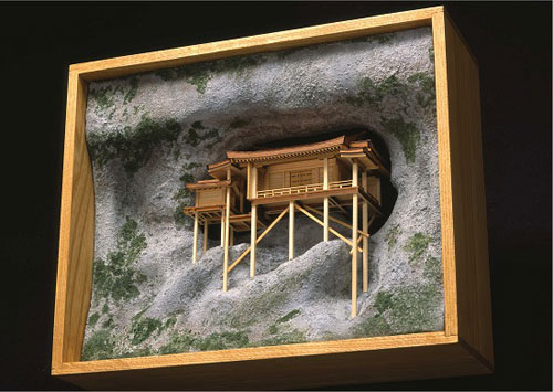 木製模型 1/75 三佛寺 投入堂[ウッディジョー]《在庫切れ》