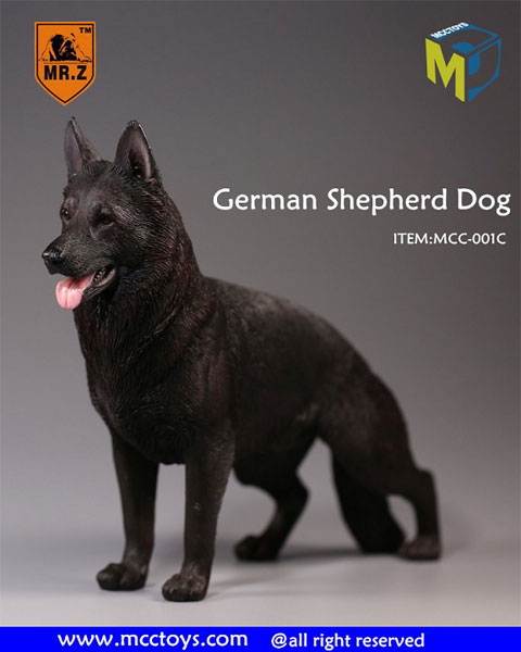 リサラーソン シェパード2体セット オールブラック 犬の置物