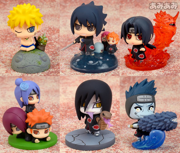 BANDAI NARUTO 疾風伝 ぷちきゃらランド 口寄せ!ナルトと暁編 その壱 ゼツ&トビ 角都 新品2種セット ちみメガ フィギュア 即決有り メガハウス