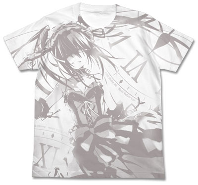 デート・ア・ライブ 原作版 時崎狂三 オールプリントTシャツ/WHITE-XL[コスパ]