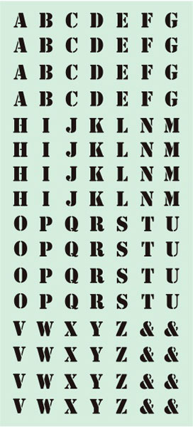 くらくらシール DE1-06 アルファベット黒[くらくら]《在庫切れ》