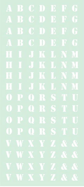 くらくらシール DE1-07 アルファベット白[くらくら]《在庫切れ》