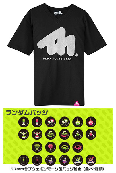 特典】スプラトゥーン2/イカブラック Vネック(ブラック) M（再販
