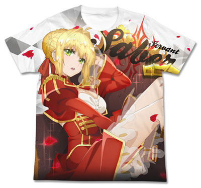 Fate/EXTRA Last Encore セイバー フルグラフィックTシャツ/WHITE-XL
