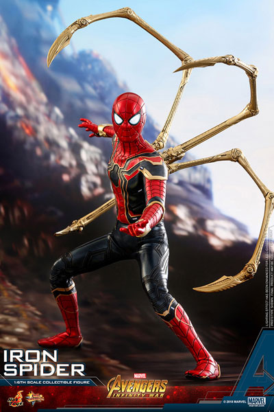 【中古】ムービー・マスターピース 『アベンジャーズ/インフィニティ・ウォー』1/6スケールフィギュア アイアン・スパイダー[ホットトイズ]