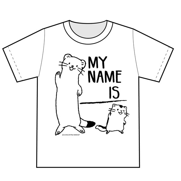 オコジョとヤマネ TシャツA MY NAME IS/しろ L[ツインクル]《在庫切れ》
