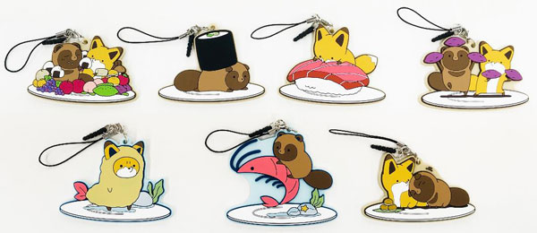 タヌキとキツネ トレーディングラバーストラップ 食べ物編 7個入りbox フロンティアワークス 在庫切れ