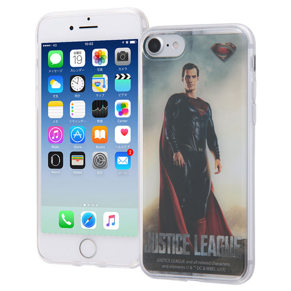 iPhone7/8用 ジャスティス・リーグ TPUケース+背面パネル スーパーマン[イングレム]《在庫切れ》