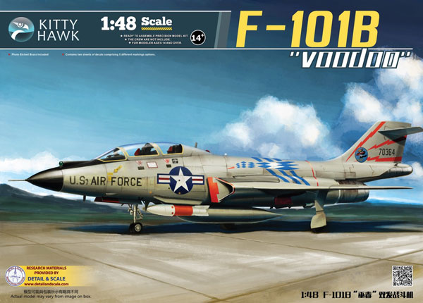 1/48 F-101B/RF-101B ヴードゥー プラモデル[キティホークモデル]《在庫切れ》