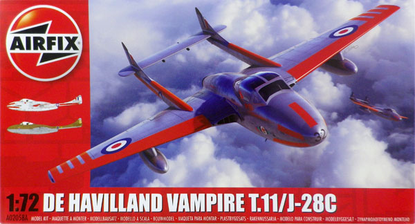 1/72 デ・ハビランド ヴァンパイア T.11/J-28C プラモデル[エアフィックス]《在庫切れ》