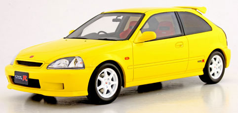 京商 1/18 ホンダ シビック タイプR (EK9 後期) イエロー GAZOOショッピング HONDA CIVIC（EK9） TYPE R（1／18）: クルマ