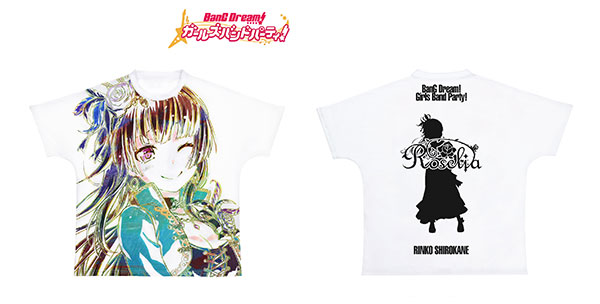 バンドリ！ ガールズバンドパーティ！ Ani-Art フルグラフィックTシャツ 白金燐子 (Roselia)/ L