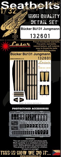 1/32 ビュッカー Bu 131 ユングマン 布製シートベルト (ICM用)[HGW]《在庫切れ》
