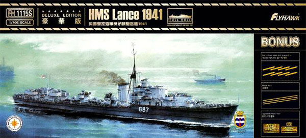 1/700 イギリス海軍駆逐艦 ランス 1941年 デラックスエディション プラモデル[フライホークモデル]《在庫切れ》