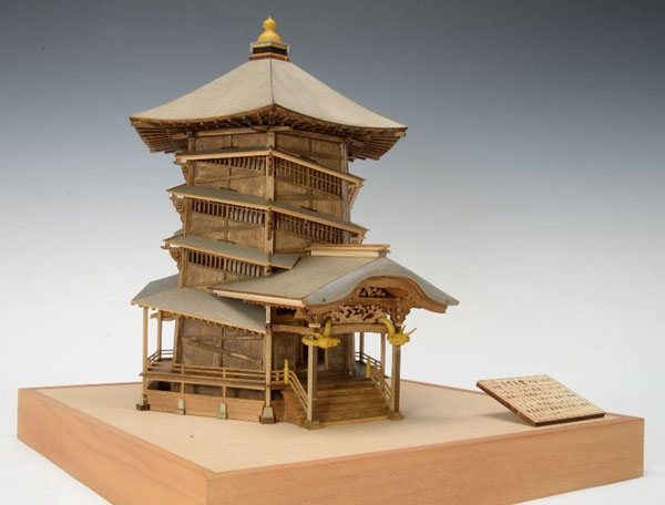 木製模型 1/75 会津さざえ堂(円通三匝堂)[ウッディジョー]【送料無料】《在庫切れ》