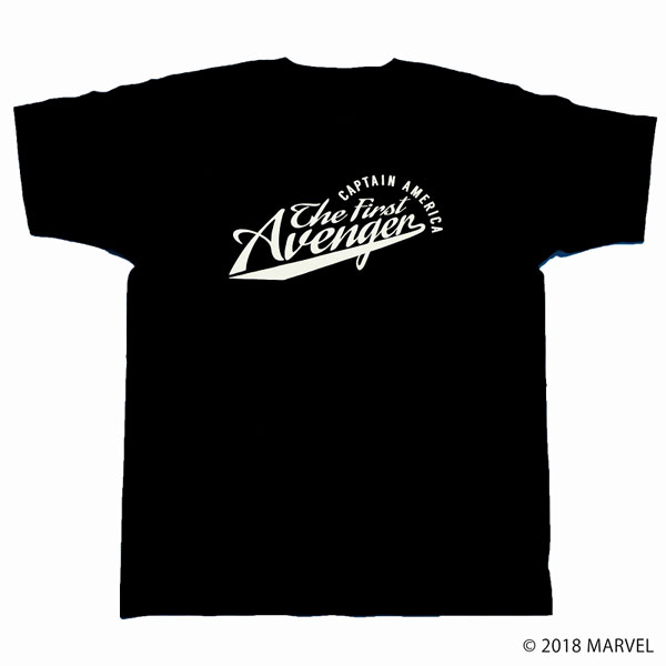 マーベルコミック/ キャプテン・アメリカ カレッジロゴ Tシャツ MV-RS-2 ブラック メンズ サイズM[レッドスターカンパニー]《在庫切れ》