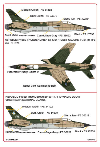 1/48 アメリカ空軍 F105 サンダーチーフ ノーズアート機デカール