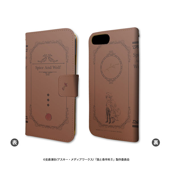 手帳型スマホケース(iPhone6/6s/7/8兼用)「狼と香辛料II」01/洋書風 ...