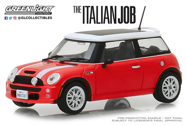 1/43 The Italian Job (2003) 『ミニミニ大作戦』 - 2003 Mini Cooper S - Red with White  Stripes[グリーンライト]《在庫切れ》