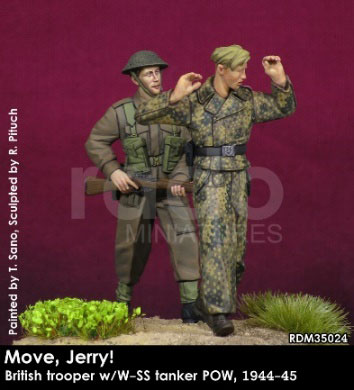 1/35 WWII 英「歩け、ジェリー！」ドイツSS戦車兵捕虜を連行する