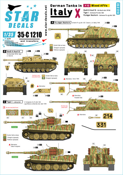 1/35 WWII 独 イタリア戦線のドイツ戦車#10 III号突撃砲G型 タイガーI