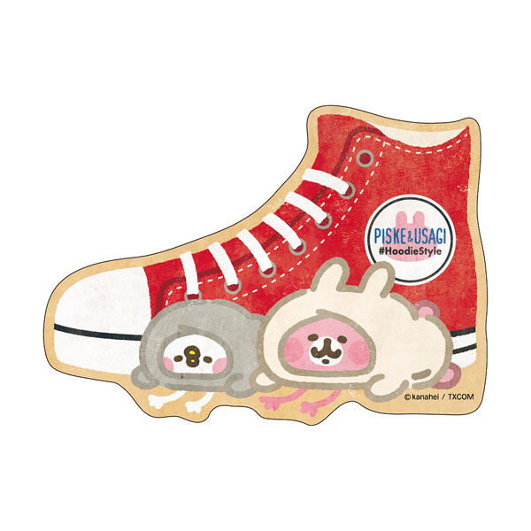 カナヘイの小動物 トラベルステッカー ピスケ＆うさぎのパーカースタイル (2)[エンスカイ]《在庫切れ》