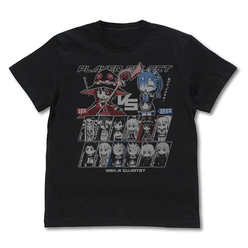 異世界かるてっと プレイヤーセレクト Tシャツ/BLACK-L（再販