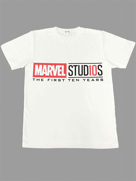 マーベルスタジオ 10th アニバーサリー/ ロゴ Tシャツ ホワイト サイズL[イン・ロック]《在庫切れ》