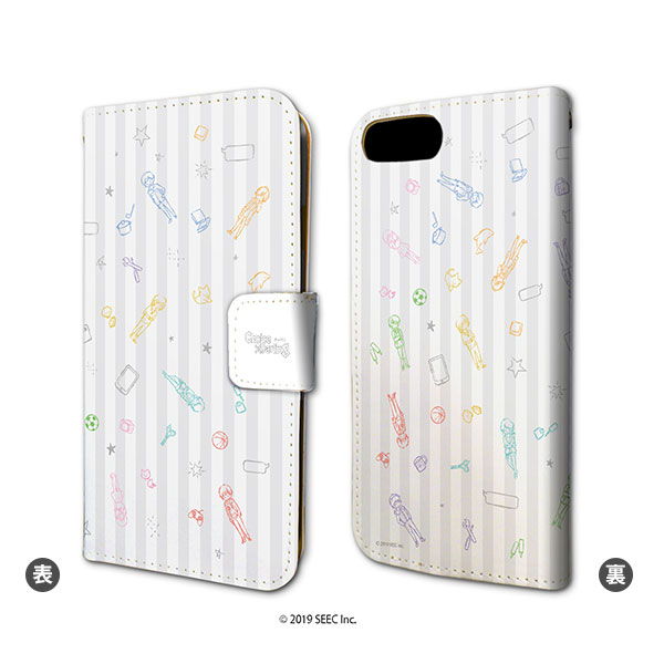 手帳型スマホケース(iPhone6/6s/7/8兼用)「Choice × Darling-チョイダリ」01/ちりばめデザイン グレー(グラフアート)[A3]《在庫切れ》