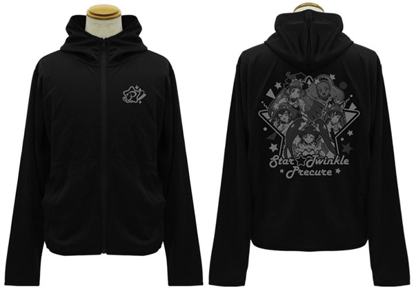 スタートゥインクルプリキュア 薄手 ドライ パーカー XLサイズ ジップパーカー スター☆トゥインクルプリキュア 薄手ドライパーカー/BLACK-L[コスパ