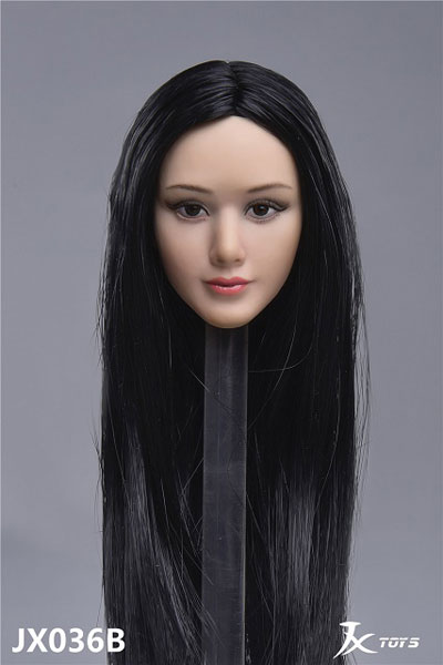 1/6 女性ヘッドB ブラックロングヘア（JX-036B）の通販 by