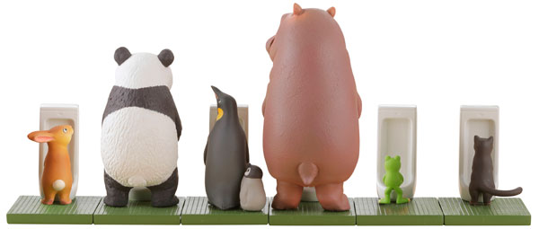 miniQ 佐藤邦雄の動物たち「つれ◯○◯2」SATO KUNIO’s ANIMAL - Bathroom in groups 2 - 8個入りBOX[海洋堂]《在庫切れ》