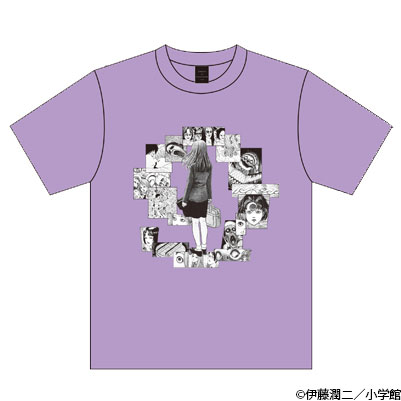 伊藤潤二「うずまき」Tシャツ 五島桐絵 ライトパープル Sサイズ（再販）[ナタリーストア]《在庫切れ》