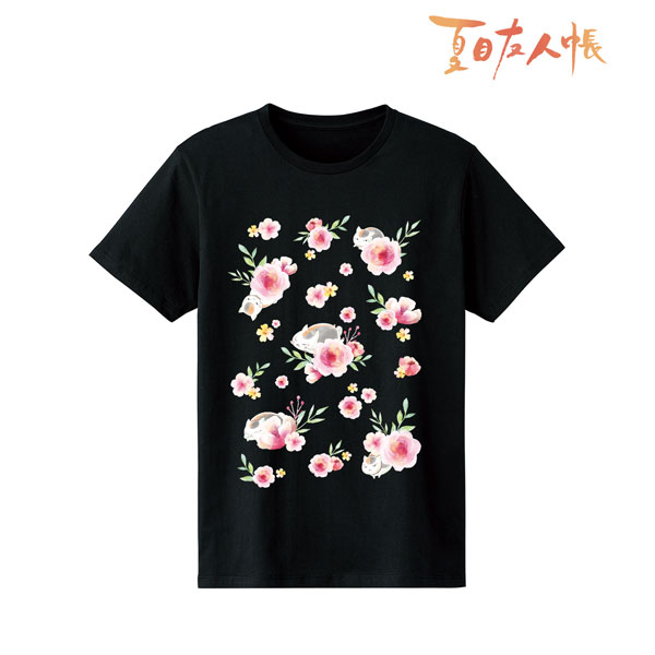 夏目友人帳 ニャンコ先生 Ani-Art Tシャツ クロ メンズ S[アルマビアンカ]《在庫切れ》