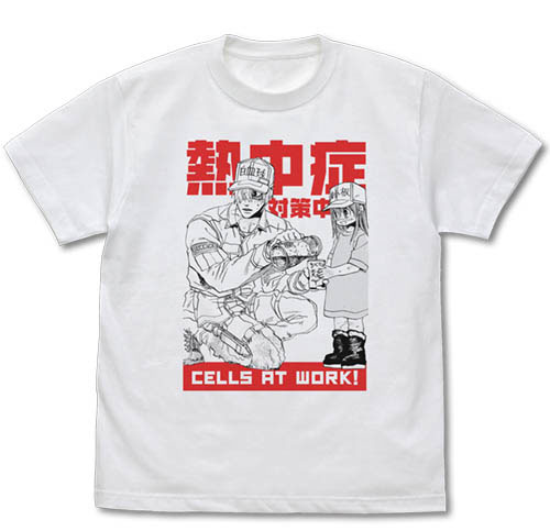 はたらく細胞 熱中症対策 Tシャツ/WHITE-XL[コスパ]