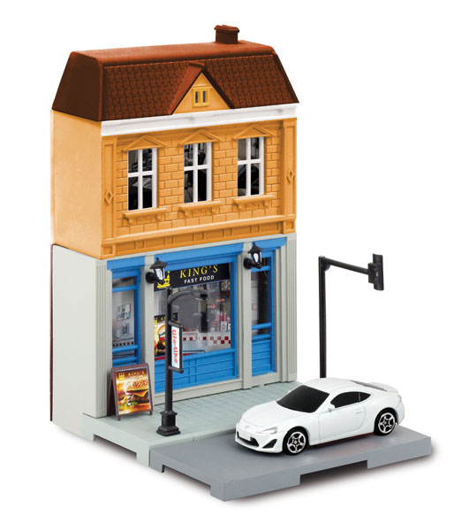 1/64 ダイキャストミニカー ジオラマストリート ファストフード店