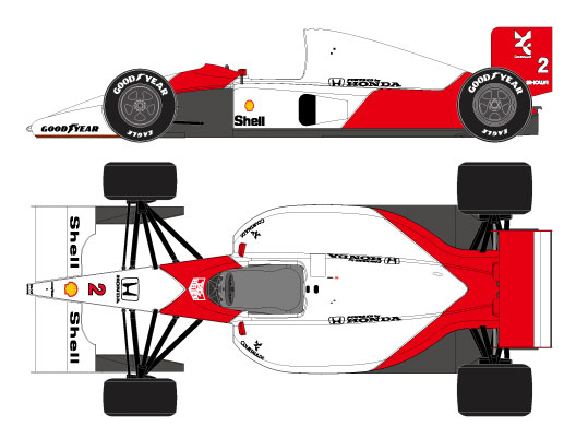 1/43 マクラーレン ホンダ MP4/6 USA GP 1991 No.2[メイクアップ