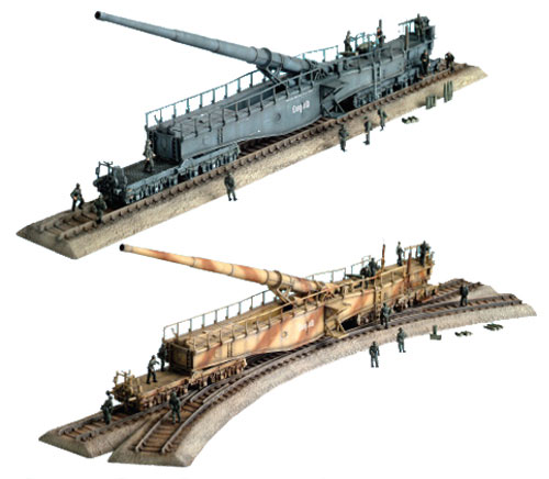 1/144 WW.II ドイツ軍 28cm列車砲K5E “レオポルド”(パンツァーグレイ+ 