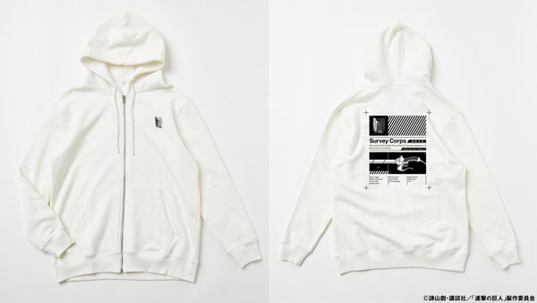 進撃の巨人 Survey Corps Zip Hoodie Wht Unisex M R4g 在庫切れ