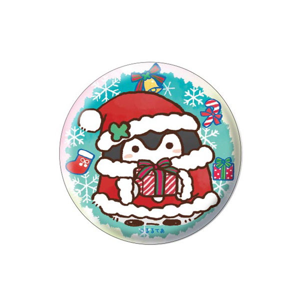 コウペンちゃん クリスマスな缶バッジ(プレゼント)[グレイ・パーカー