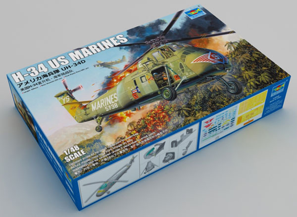 1/48 アメリカ海兵隊 UH-34D プラモデル[トランペッターモデル]《在庫切れ》