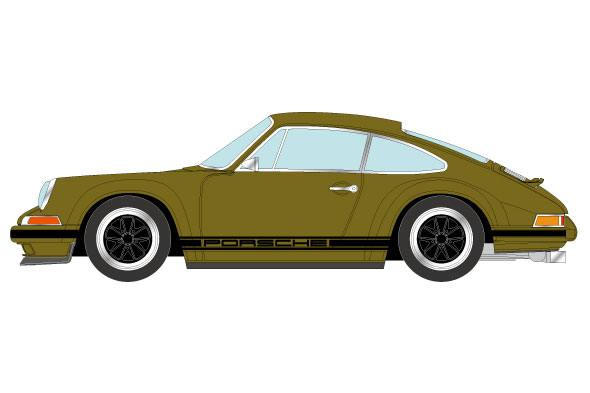 1/43 シンガー 911(964) クーペ オリーブドラブ[メイクアップ