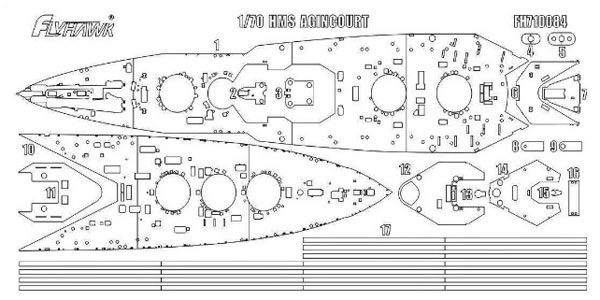 1/700 イギリス海軍 戦艦 エジンコート マスキングシート (FH1310用)[フライホークモデル]《在庫切れ》