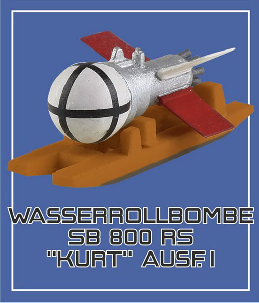 1/72 SB 800RS「クルト」 800kg 反跳爆弾1型 w/運搬ソリ[コラモデルス]《在庫切れ》