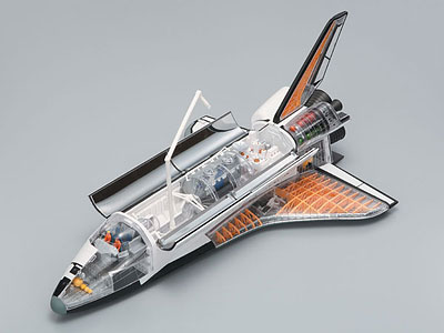 立体パズル 4D VISION ビークルカットモデル No.01 スペースシャトル 