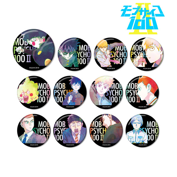 モブサイコ100 まるかくカンバッジ　缶バッジ　全12種セット モブサイコ100 Ⅲ だけ缶 霊幻新隆だけトレーディング缶バッジ