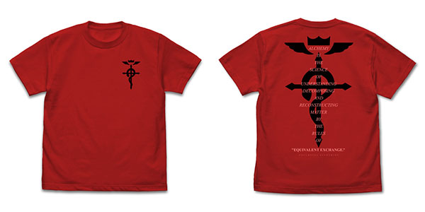 鋼の錬金術師 FULLMETAL ALCHEMIST フラメルの十字架Tシャツ/RED-S
