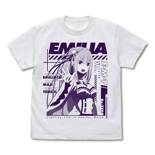 y2k ナードコア　Re:ゼロから始める異世界生活 エミリア Tシャツ Lサイズ Re：ゼロから始める異世界生活 エミリア Tシャツ Ver.2.0/WHITE-L