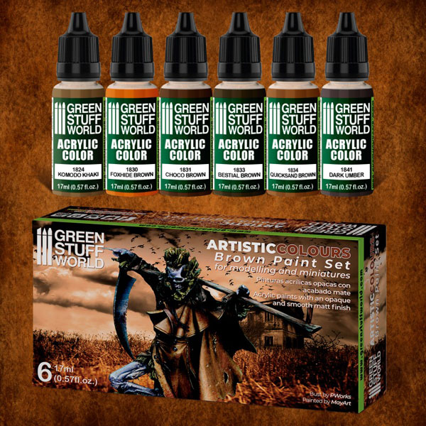 ブラウン系塗料6本セット[グリーンスタッフワールド]《在庫切れ》